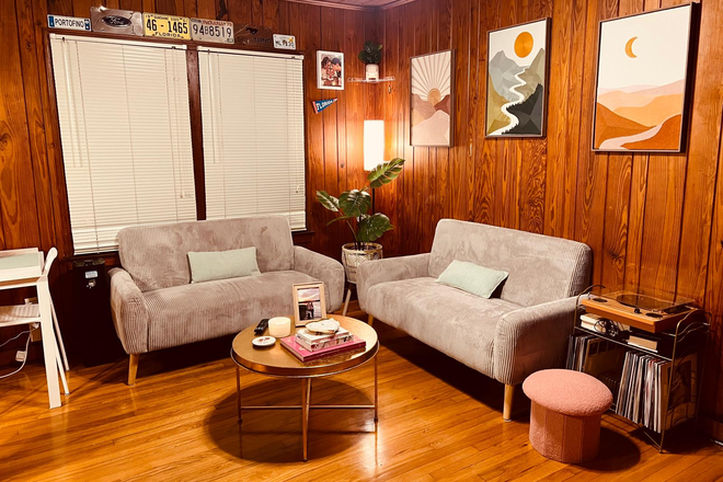 Living Room - Union Street Private 1BR/1BA 1 block from Campus