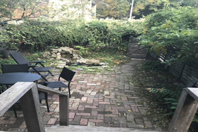 Backyard entrance - 1 bedroom, 1 bathroom second floor Cabbagetown apartment for rent (unfurnished)