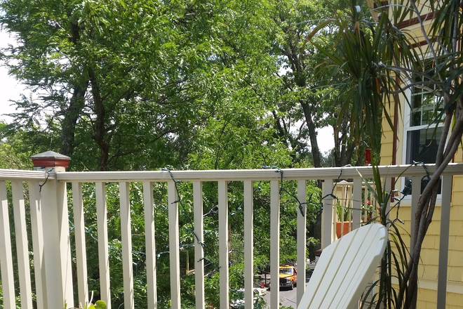 Front deck - Large bedroom, attached bathroom, sunny apartment, lovely neighborhood, walking distance to Harvard