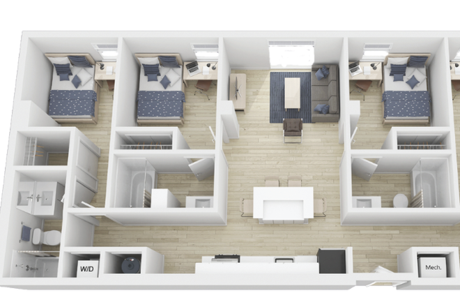 my room is the corner room on the left. The other room available is the one directly to the right of it - Vox Miami Apartments