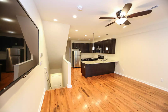 Living Room/Kitchen - 5 Bed/3 Bath Unit with Rooftop - 1406 N Willington Street