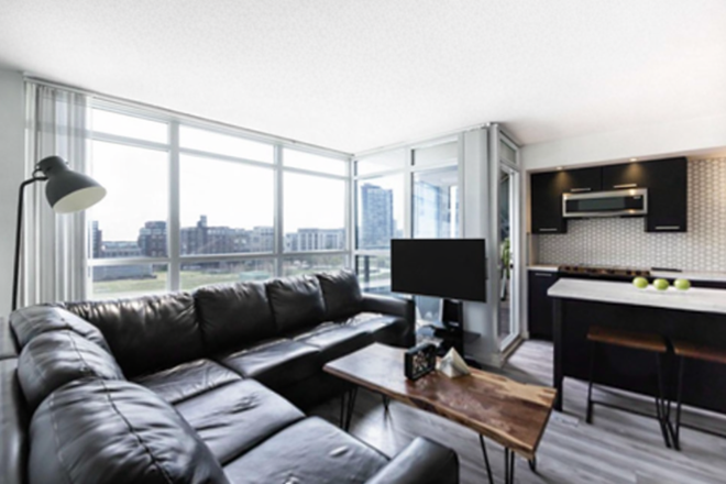 Living Room - 2 Bedrooms 2 Bathrooms Furnished Unit with Laundry CityPlace next to Grocery Store and Spadina