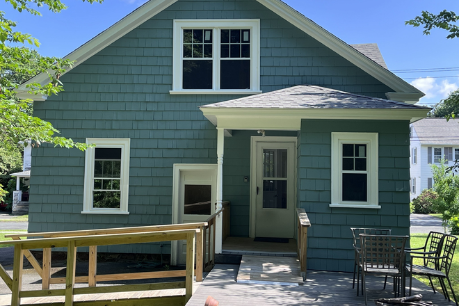 Back of the house with deck and ramps - 3 bedroom, 2 bathroom, newly renovated house with yard and off street parking