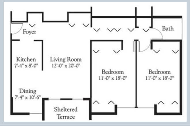 floorplan of entire unit - Furnished Private room - Brandywine Apts (sublease/short term lease/lease transfer)