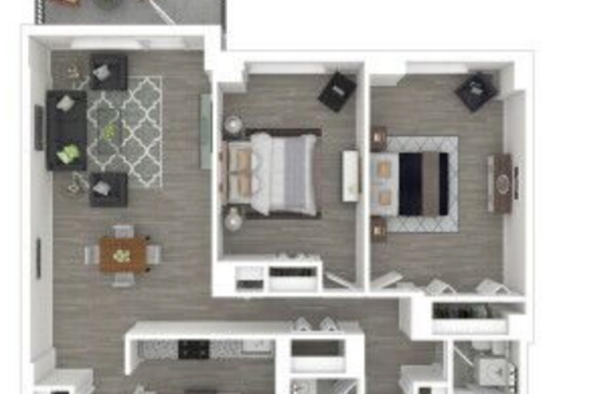 2 Bedroom + 1.5 Bath + Hall Space + Kitchen + Closet Space - Private Room and Hall Spot -Jvue at LMA Apt (2 Bed + 1.5 B). Will share among 3 people 1000/