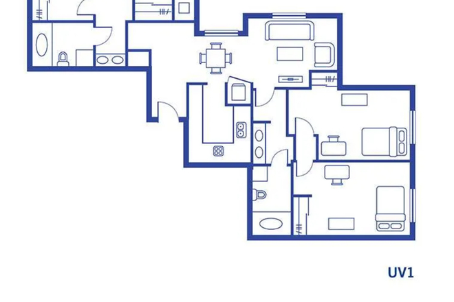 Floor plan - University View Tower 1, 4x2 Sublease