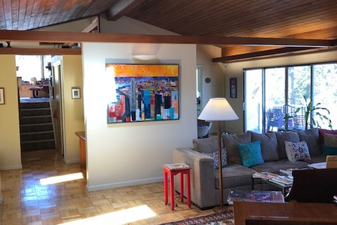 Living room w/lake views - Summer:Furnished 3BR home-Adams Dr-Princeton