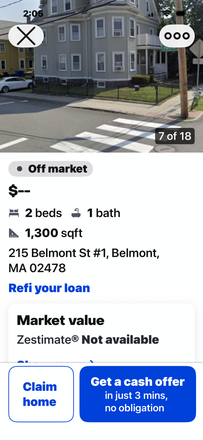 pkg - 215 Belmont Street - 3 rd floor Victorian - Belmont, MA on Cambridge line Triplex