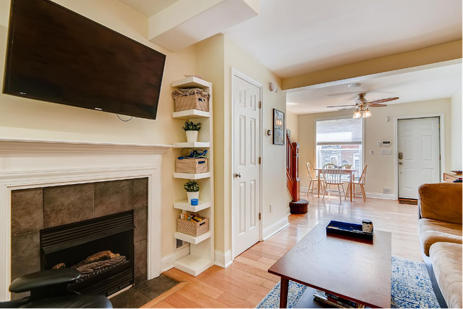Living Room - 2 Private Bedroom/Bathroom Units in 3 BR/BA for $850; Upper Fells Townhome