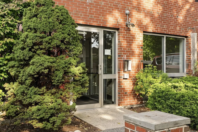 entrance to the building - Private room and private en-suite bathroom available in beautiful JP with views of Jamaica Pond Apartments