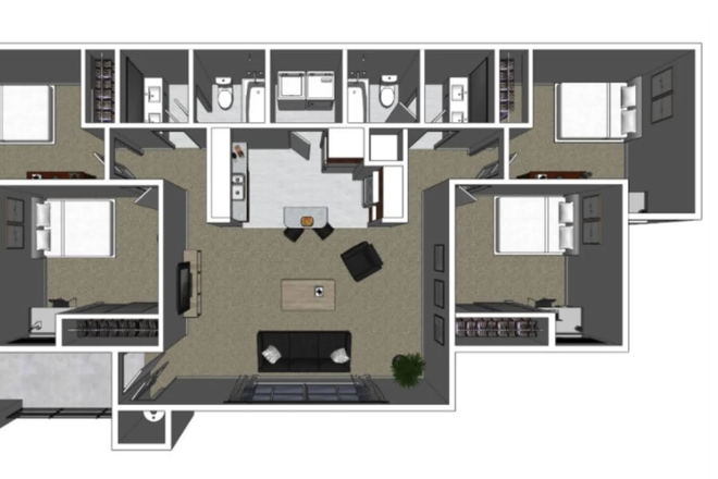 Floorplan - Poolside Apartment with Room Available Spring/Summer 2026