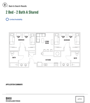 Floor Plan - LOOKING FOR 1 FEMALE - Plaza Verde 1 (2bd/2b Shared A) Apartments