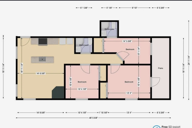 Subleasing Bedroom on the bottom right which attaches to the balcony. Shares a bathrooom with Bedroom on the bottom middle. - Hess Rentals - Apartment near CU Boulder Campus