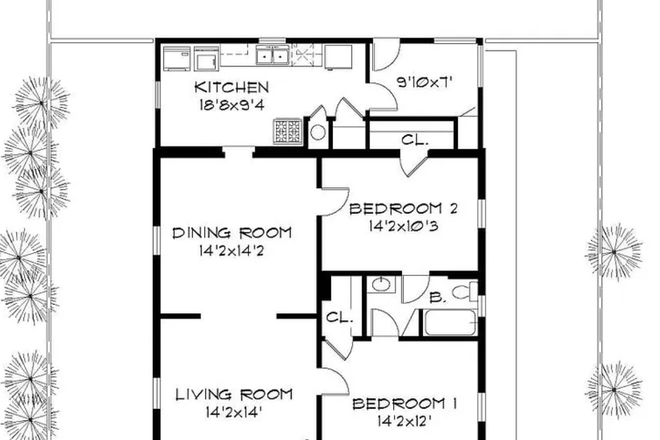Floor plan (would be moving into bedroom 1) - Sublease for house