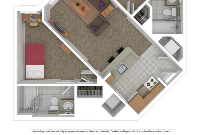 Lower left bedroom available - South Campus Commons, 1 Bedroom available in 2 Bedroom 2 Bath unit Apartments