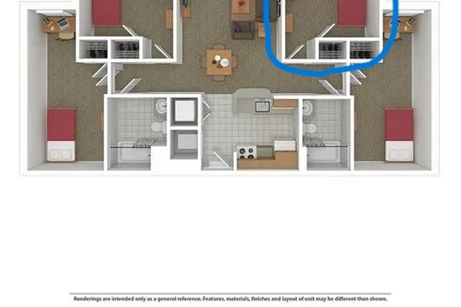 Layout - South Campus Commons 2, 4BR 2B (Male)