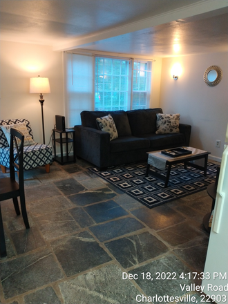Living Room - Furnished!  0.5 To UVA Hospital All utilities included / 1 bdrm / 1 bath / Cottage 514 Valley Rd B Apartments