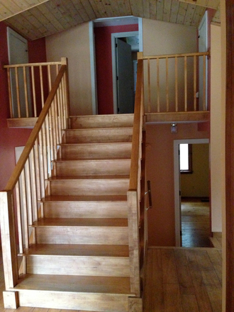 stairs to second floor with 2 bedrooms and a bathroom - Beautiful Private 4 bedroom 2 bathroom home