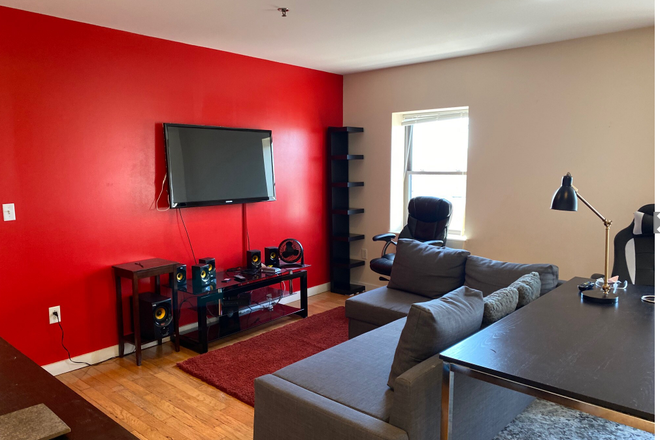 living room - FULLY FURNISHED condo rental in coveted building in Kenmore Square!