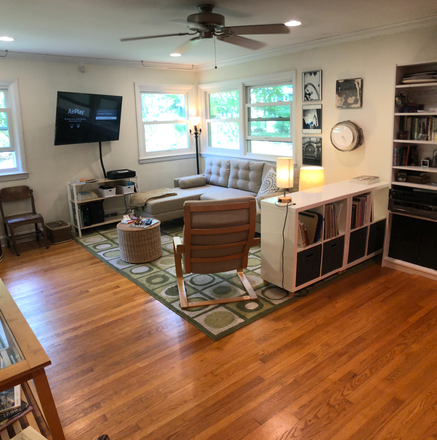 Living Room - Furnished Private Suite & Dedicated Office in Quiet, Single-Level South Durham Home