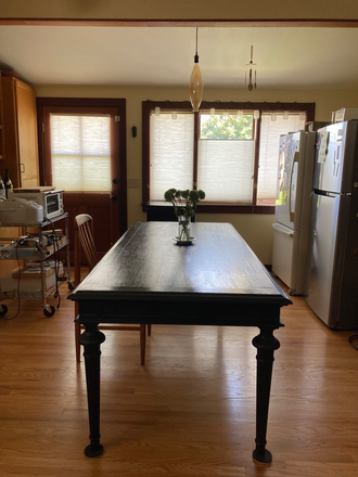 Kitchen table, view of back windows - One bedroom in shared Albany house, $1100 all inclusive