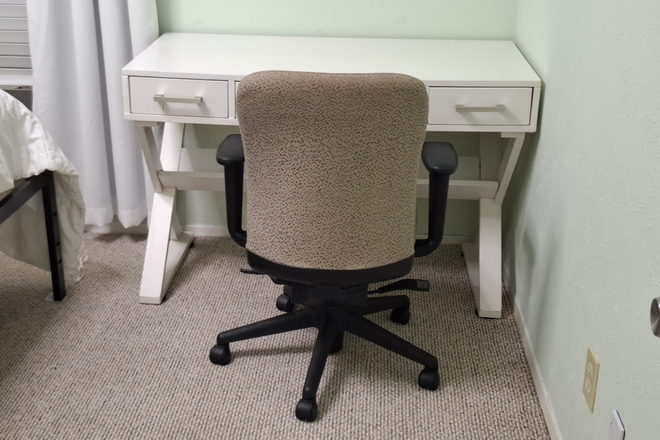 Bedroom 2 Desk area - AVAILABLE NOW - Furnished Private Rooms Near UTD| All Utilities + High-Speed Internet included
