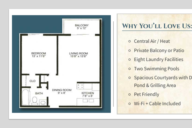 Floor plan - Charming apartment close to UF