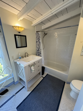 Shared Bathroom with Washer / Dryer at left (not in pic) - Furnished room w/cathedral ceiling in shared home-Mountain Ave-Princeton