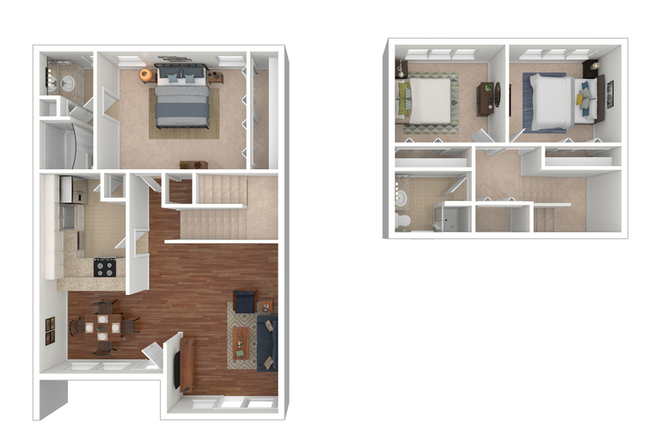 floor plan first and second floor - Three bedroom & 2 bath in Newport Back Bay near UCI + 2 car garage + pool