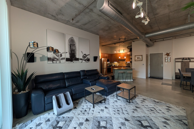 Living Area - Where Industrial Chic Meets Biscayne Bay Brilliance: Your Edgewater Sanctuary