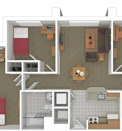 bedroom on top left corner - South Campus Commons 3 | 4th floor