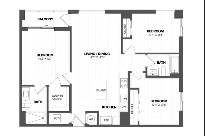 similar floor plan of the unit - Cascade Apartments