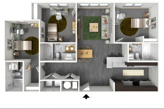 The layout of the rooms. The room I am transfering my lease to you is the one next to the laundry. - The Bellamy