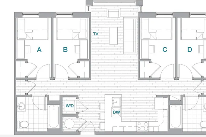 floorplan 4x2 - LANDMARK, COLLEGE PARK MD Apartments