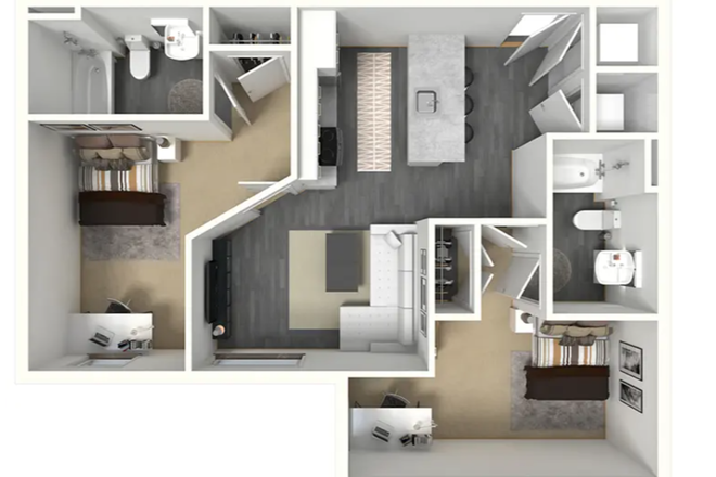 Berkeley - Floor Plan - The Standard at Charlottesville Apartments