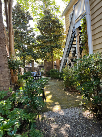 Garden pathway - 22 Steps Above Charleston garden apartment