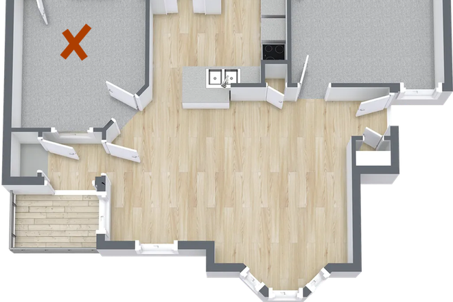 Floor plan- Spacious room with a window opening into the balcony - The Enclave Apartments (Lease Transfer below market price)
