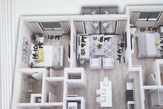 Floorpan, room on the left - Furnished Apartment//Lease Takeover Opportunity