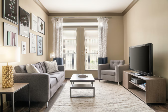 Living room - Contemporary Luxury 1-Bedroom Suite at Emory Point (740 sq. ft.) (Sublet)