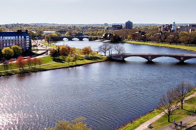 River view from Peabody terrace - Large furnished HUH apartment with TWO river view balconies! Discounted rent *including* utilities