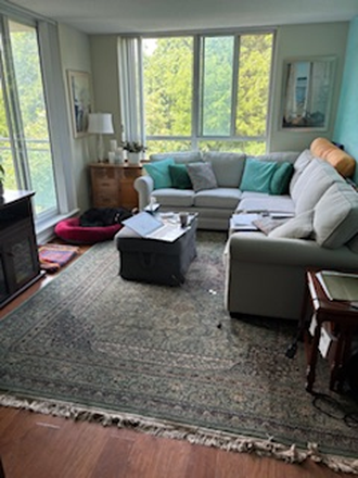 Living room with corner balcony - (Yonge Eglinton) Lovely bedroom & bathroom for rent two bedroom, two bathroom condo to share wi