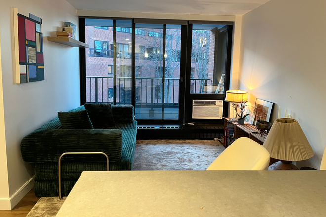 Living room & porch - Beautiful 3B/1B apartment on HBS campus, gym access, walkable to Harvard and HKS
