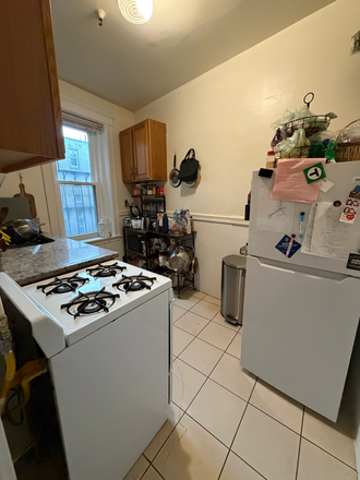 Kitchen - Subletting a Private room in a 2 bed, 1 bath apartment. 4th on 143 Park Dr for $1700