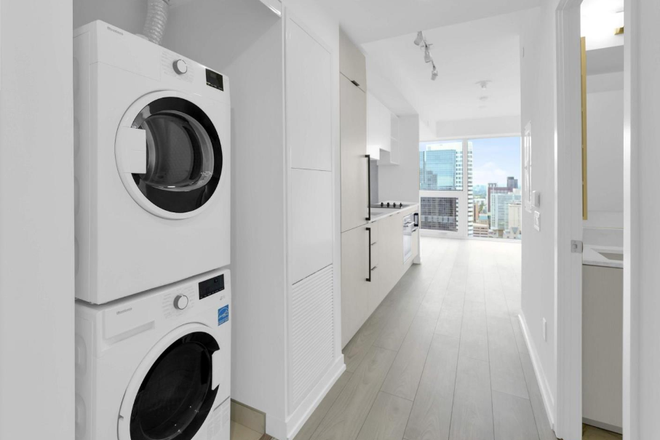 Laundry in the unit - Stunning Safest Studio Condo for Rent –Downtown Toronto Perfect for Young Professionals & Students