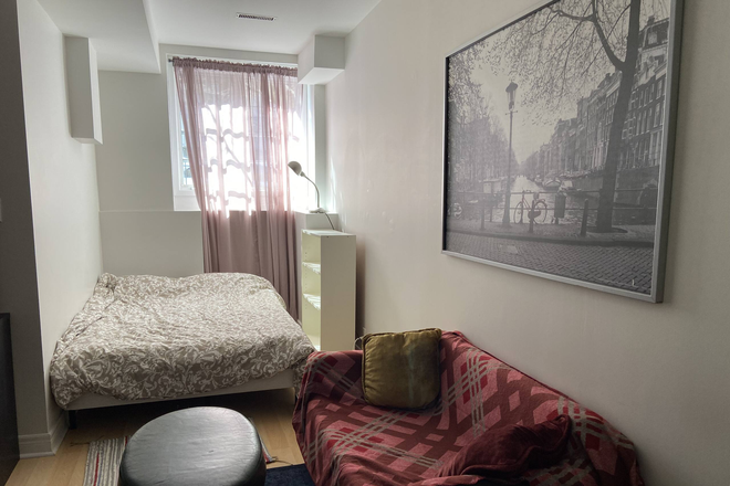 Living/Sleeping - Bright Furnished 1-Bedroom Suite in Greektown
