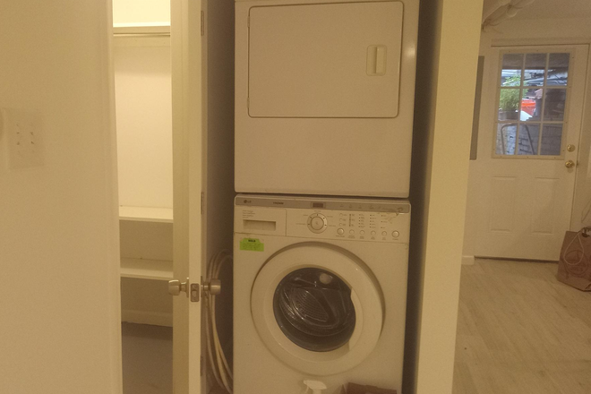 Washing Machine & Dryer & Entrance door - QUIET BASEMENT APPARTMENT IN BURLEITH House