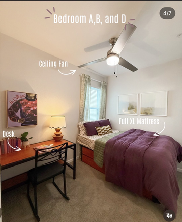 Bedroom - Subleasing 4x4 Renovated at The Lofts