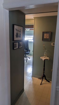 Hallway to office - Summer sublet:Furnished 1BR apt in home-Chestnut St.-Princeton