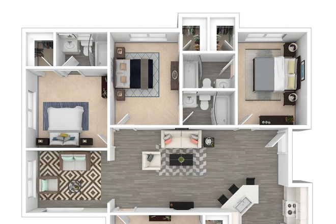 Floorplan for 4x4 - University VIllage Apartments