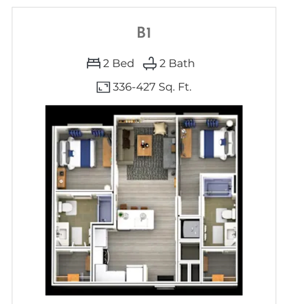 The room you will leasing is on the right. - Flagship Kerns Apartments